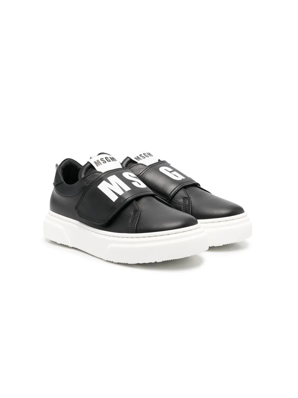 

MSGM Kids logo-print leather sneakers - Black