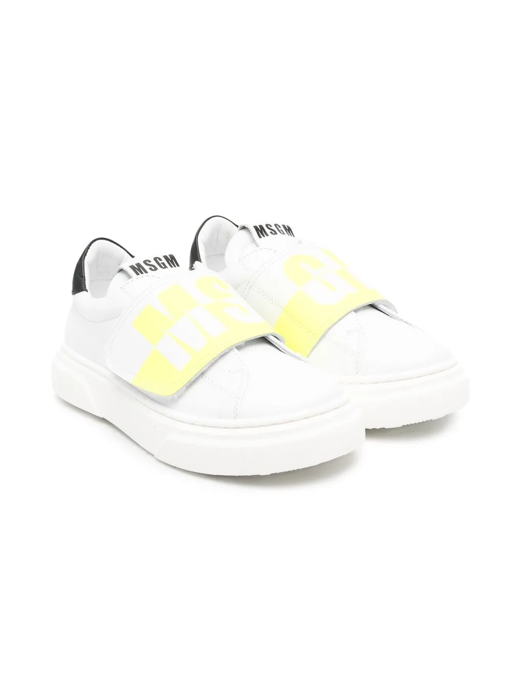 

MSGM Kids tenis con logo estampado - Blanco