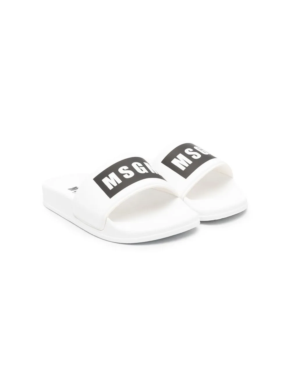 

MSGM Kids flip flops con logo estampado - Blanco