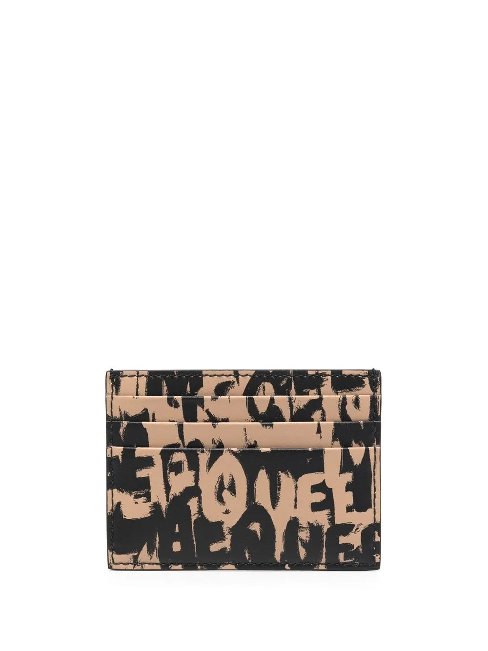 

Alexander McQueen tarjetero con estampado de grafiti - Negro