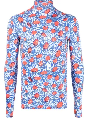 Prada floral turtleneck clearance