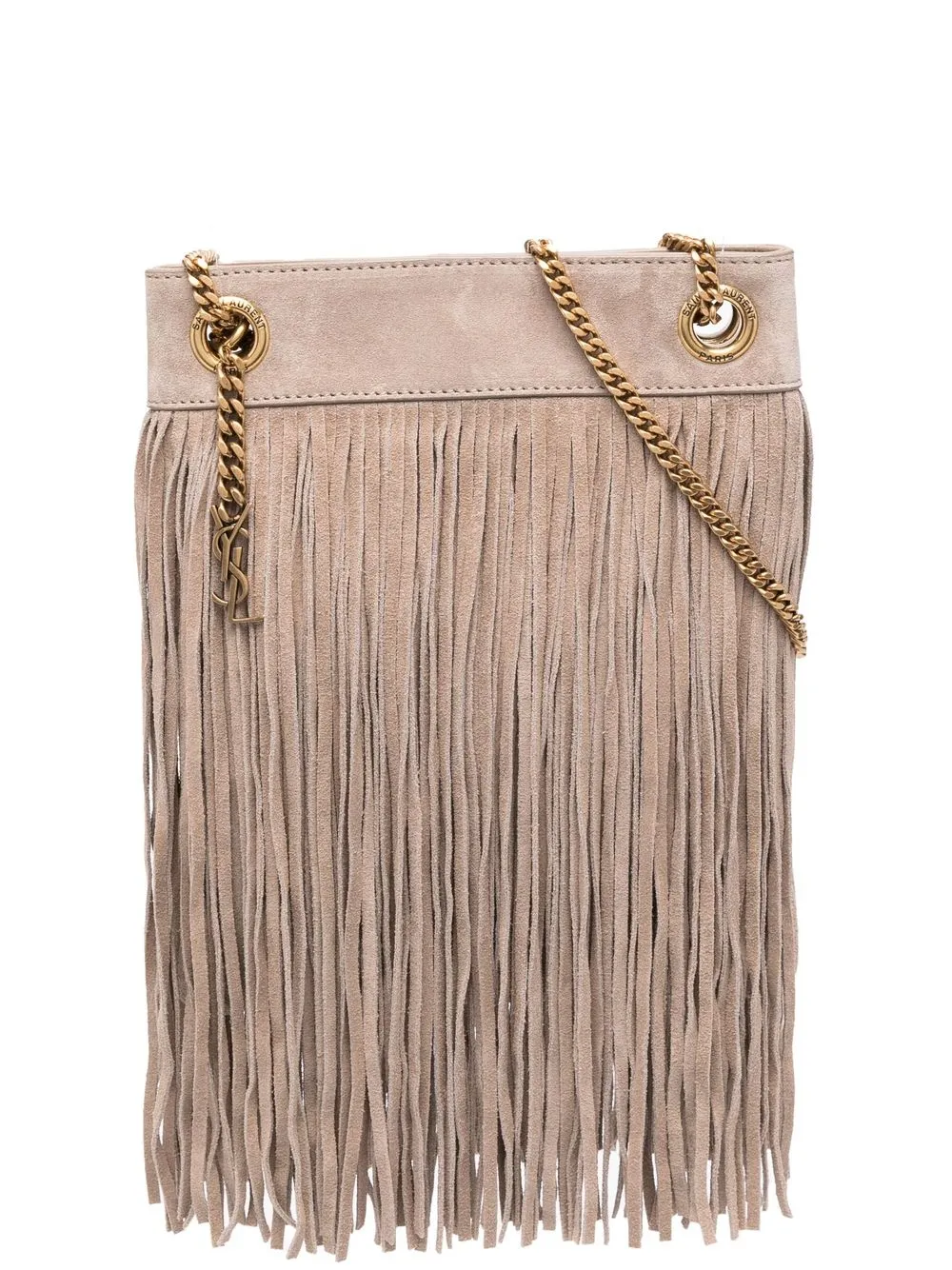 

Saint Laurent Grace fringed shoulder bag - Neutrals