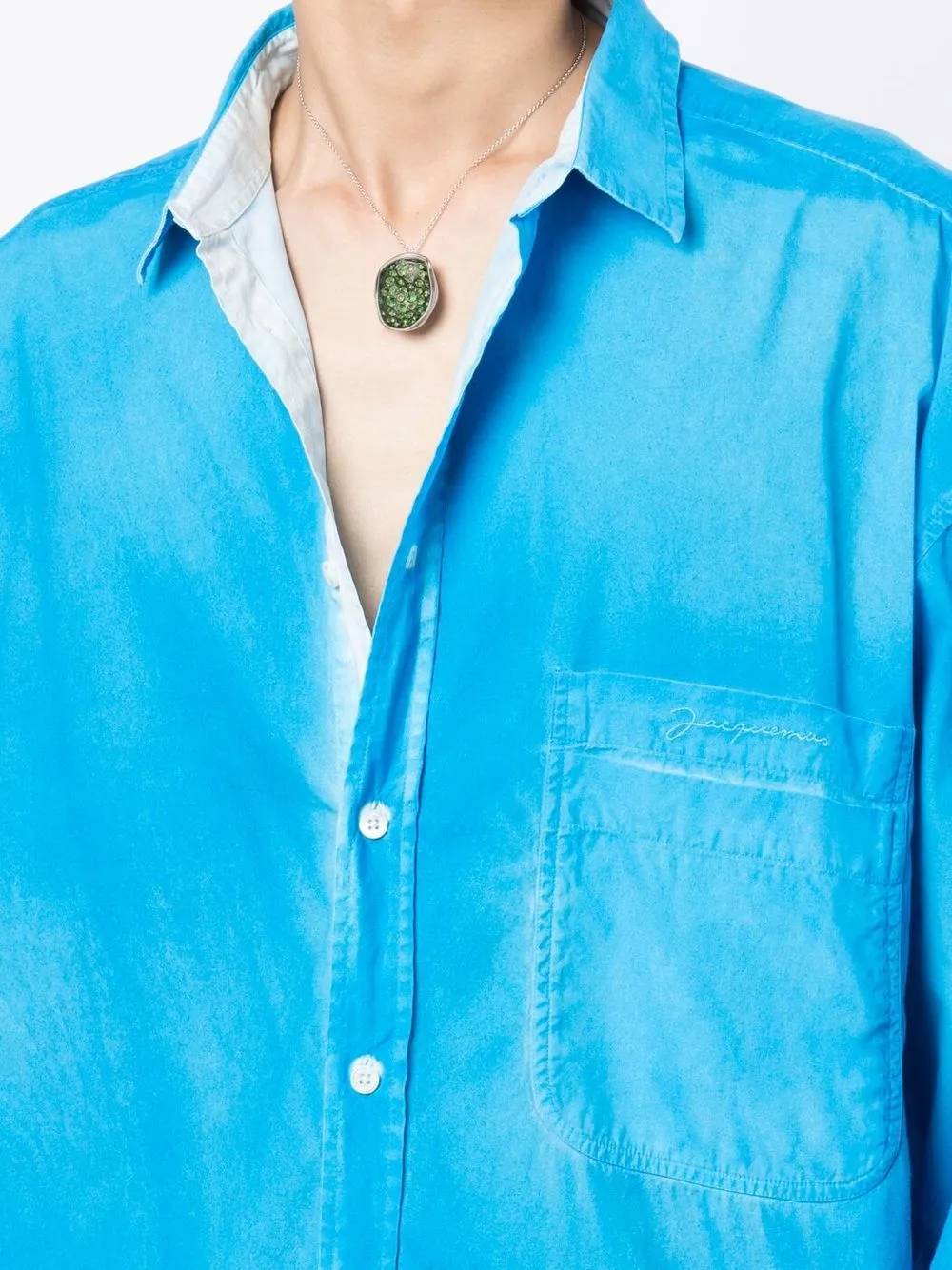 Raf Simons Halsketting met kristallen hanger - Groen