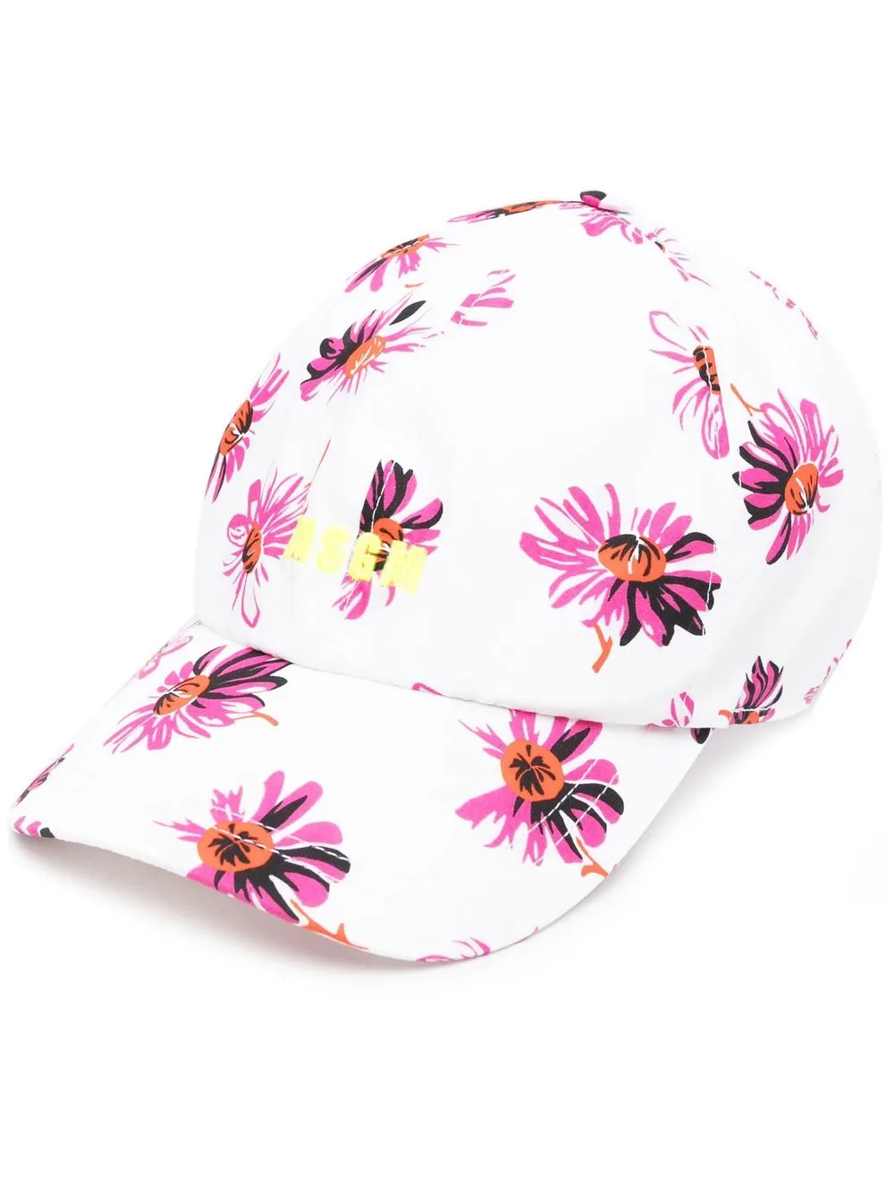 

MSGM gorra con logo bordado y estampado floral - Blanco