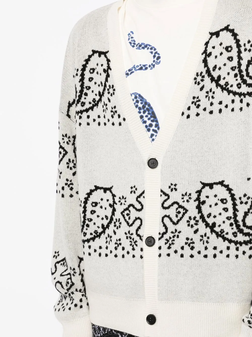 bandana stripe-knit cardigan
