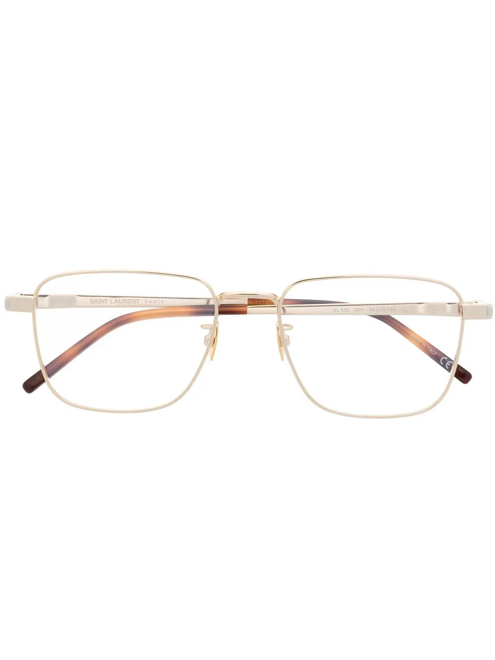 Saint Laurent Sl528 Square-frame Glasses In Gold | ModeSens