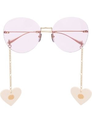 Gucci Eyewear heart-charm cat-eye Sunglasses - Farfetch