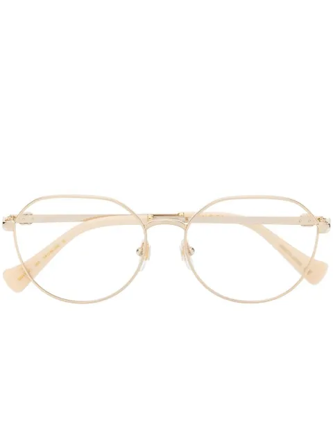 Gucci Eyewear metallic-effect round-frame glasses