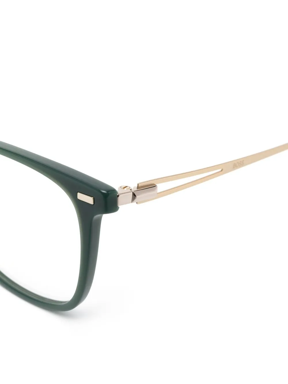  Boss Brille Mit Eckigem Gestell   Grün 