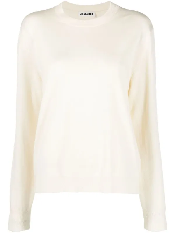 Jil Sander Roll-neck Virgin Wool Jumper in Neutrals