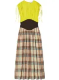 Tory Burch silk chiffon plaid dress - Yellow