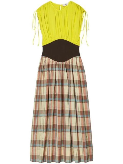 Tory Burch silk chiffon plaid dress