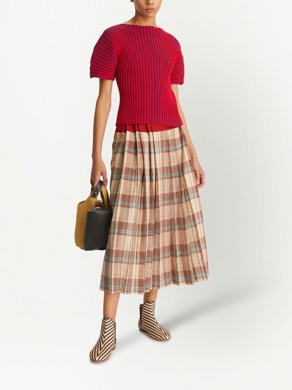 Tory Burch Long plaid-check Skirt - Farfetch