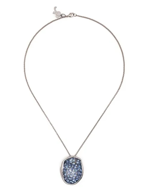 raf simons 凹陷设计水晶吊饰项链