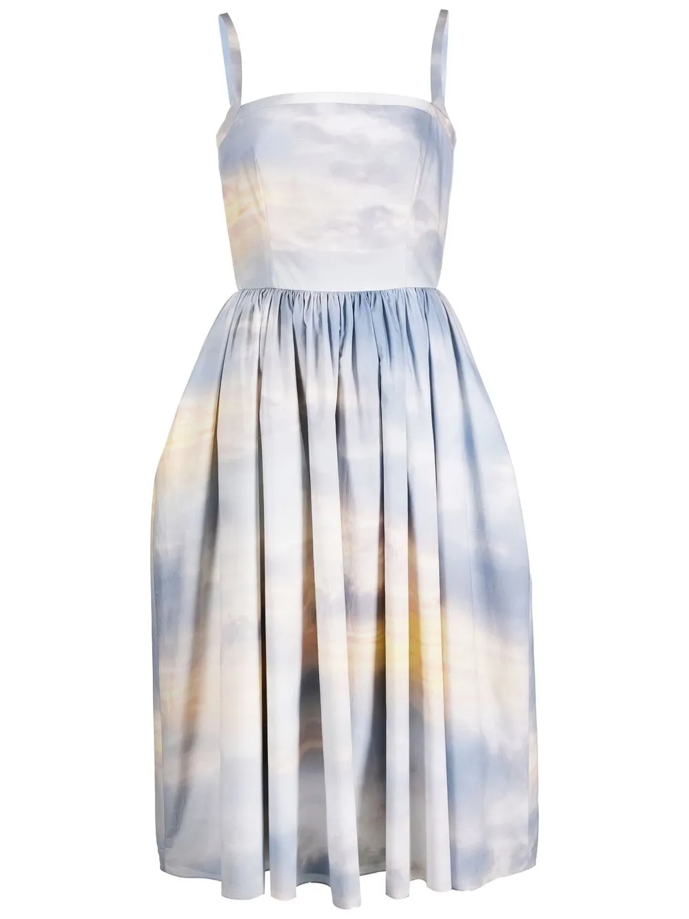 

Alexander McQueen vestido midi con cielo estampado - Azul