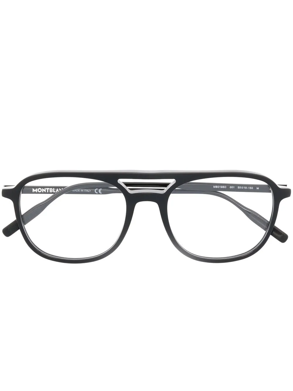 

Montblanc double-bridge oversized glasses - Black