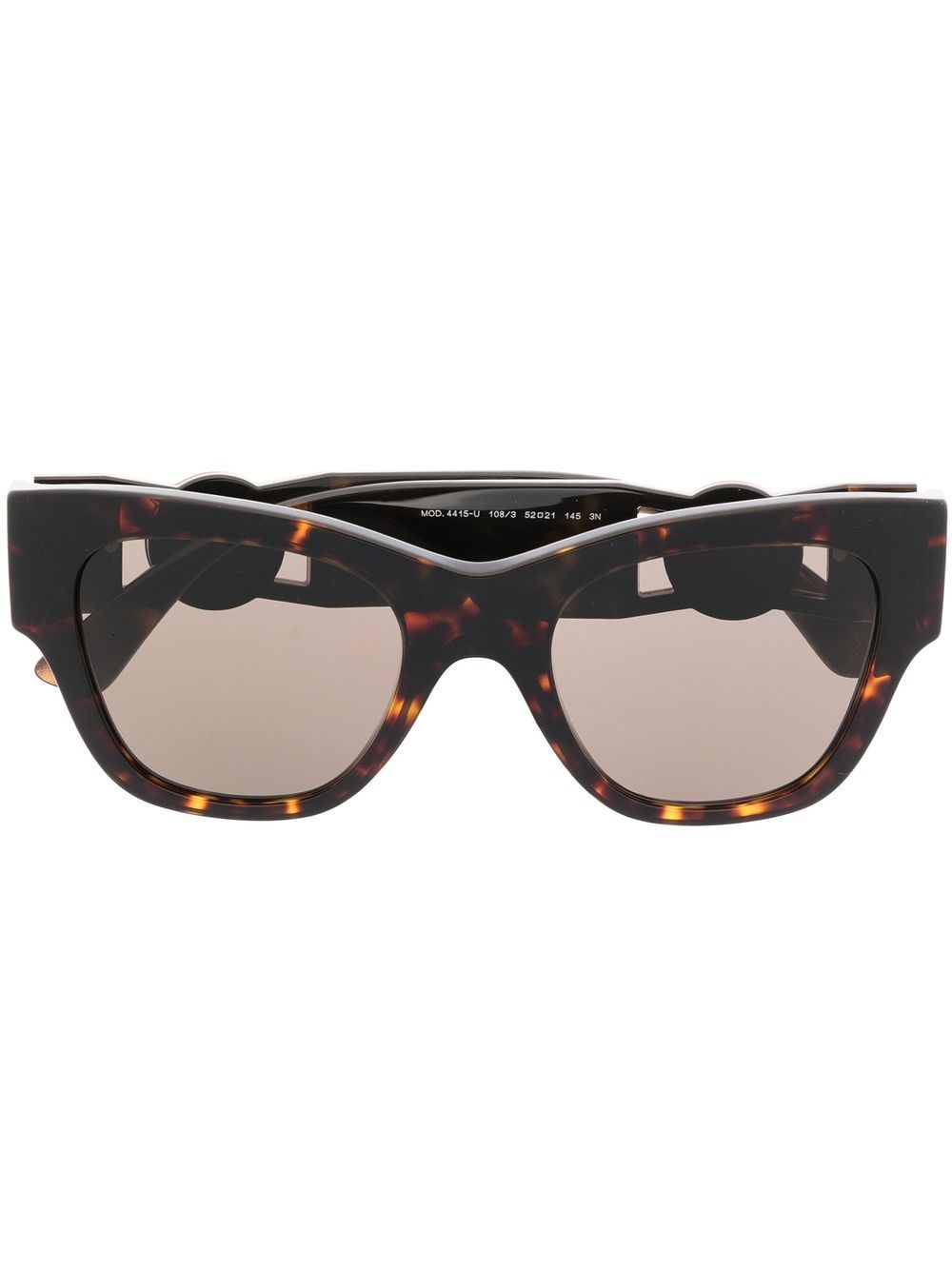 Versace Tortoiseshell-effect Logo Sunglasses In Brown