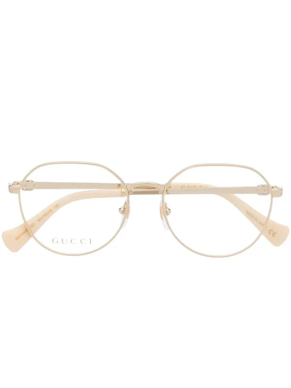 Gucci Eyewear Metallic round-frame Glasses Gold FARFETCH PH