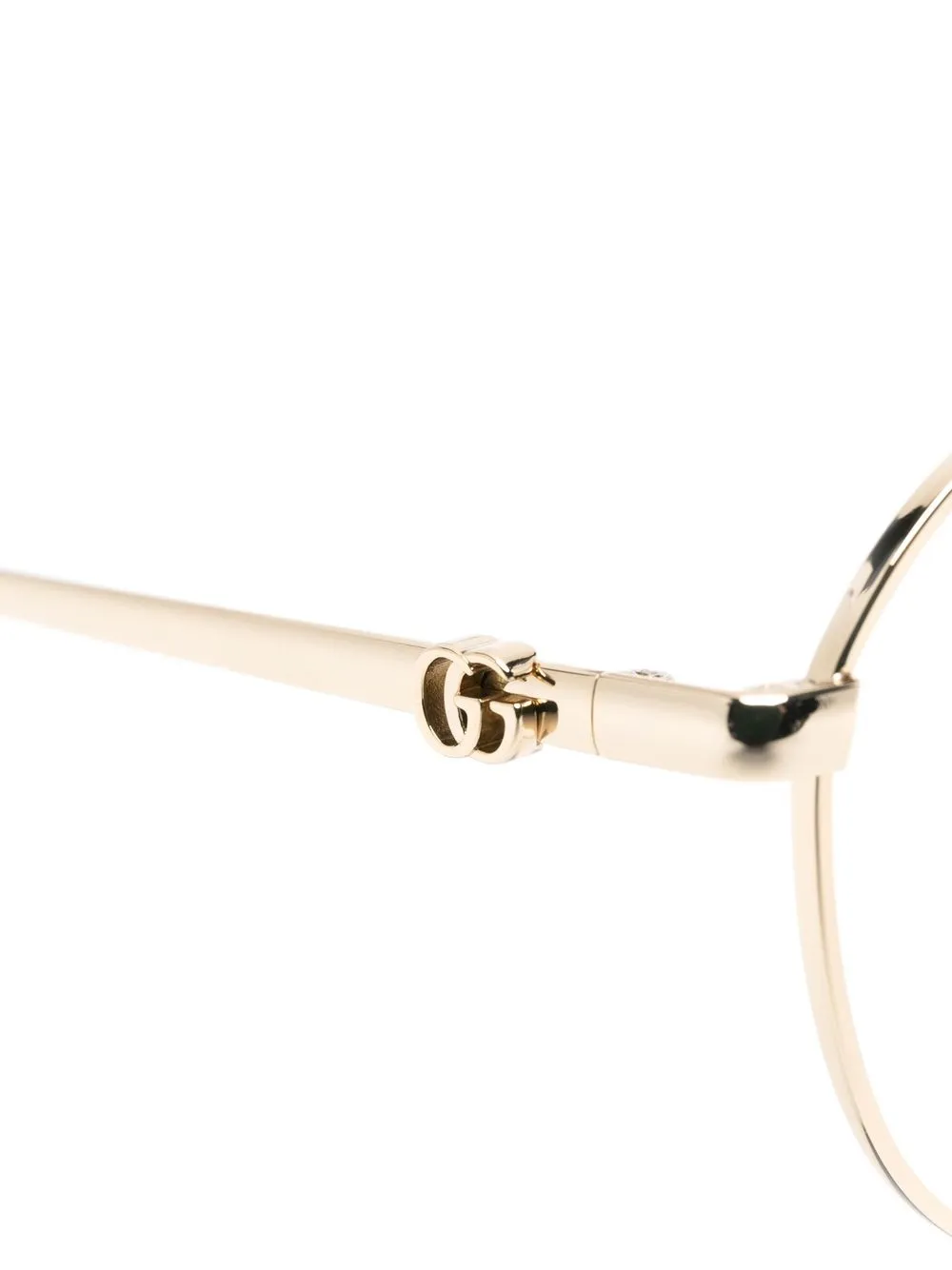 Gucci Metallic-effect Round-frame Glasses In Gold