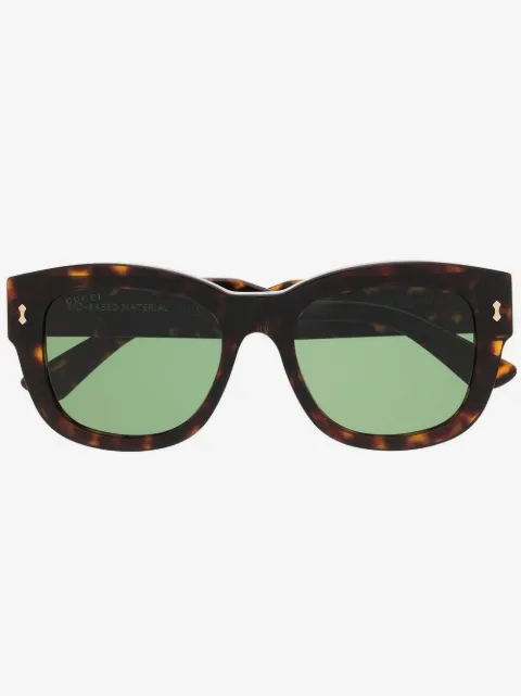Gucci Eyewear lentes de sol con armazón estilo carey