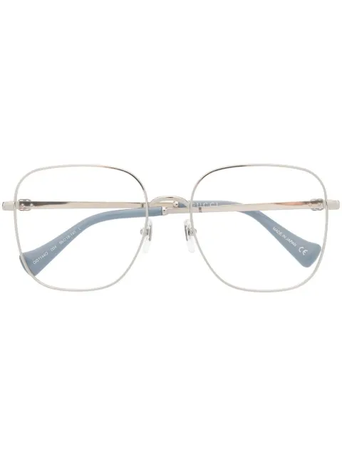 Gucci Eyewear metallic oversized-frame glasses