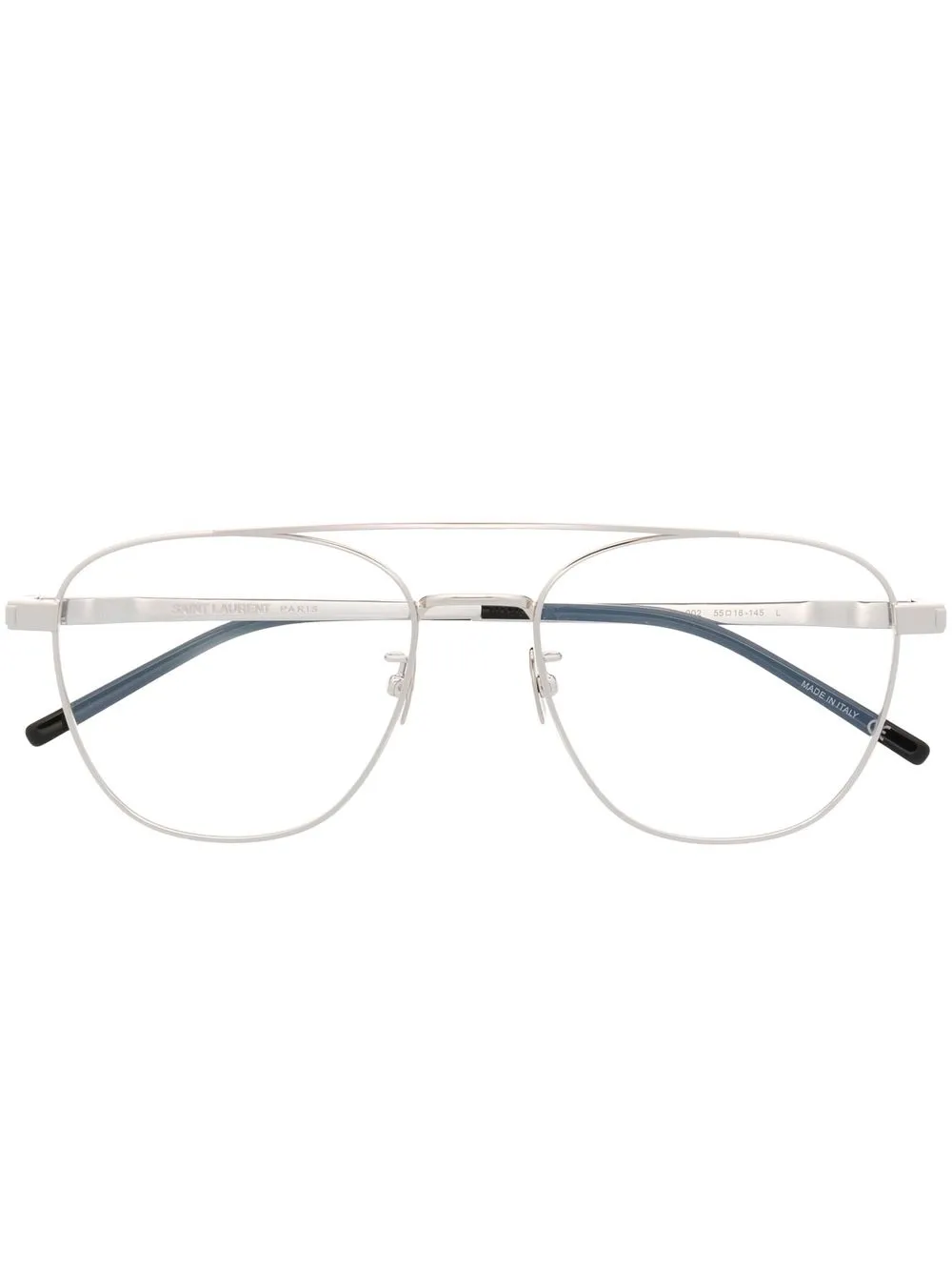 Saint Laurent Sl530 Pilot-frame Glasses In Grey