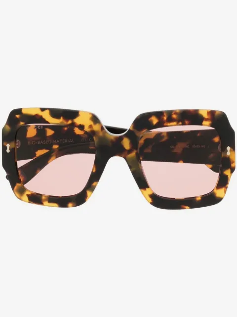 Gucci Eyewear oversized tortoiseshell-frame sunglasses