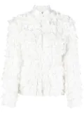 Comme Des Garçons Comme Des Garçons band-collar ruffled fitted jacket - White