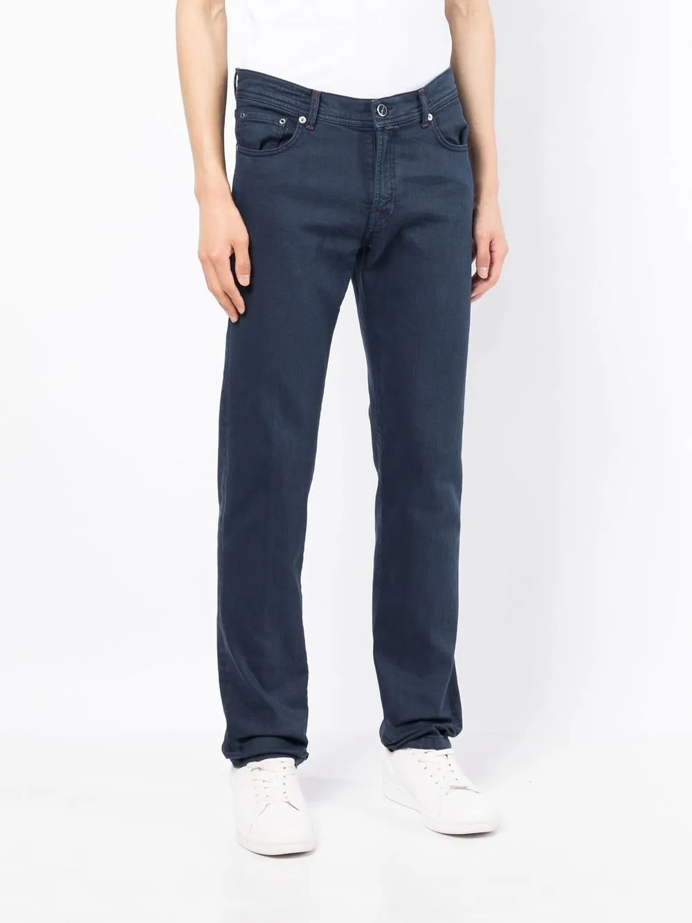  Kiton Slim-cut Chino Trousers - Blue 