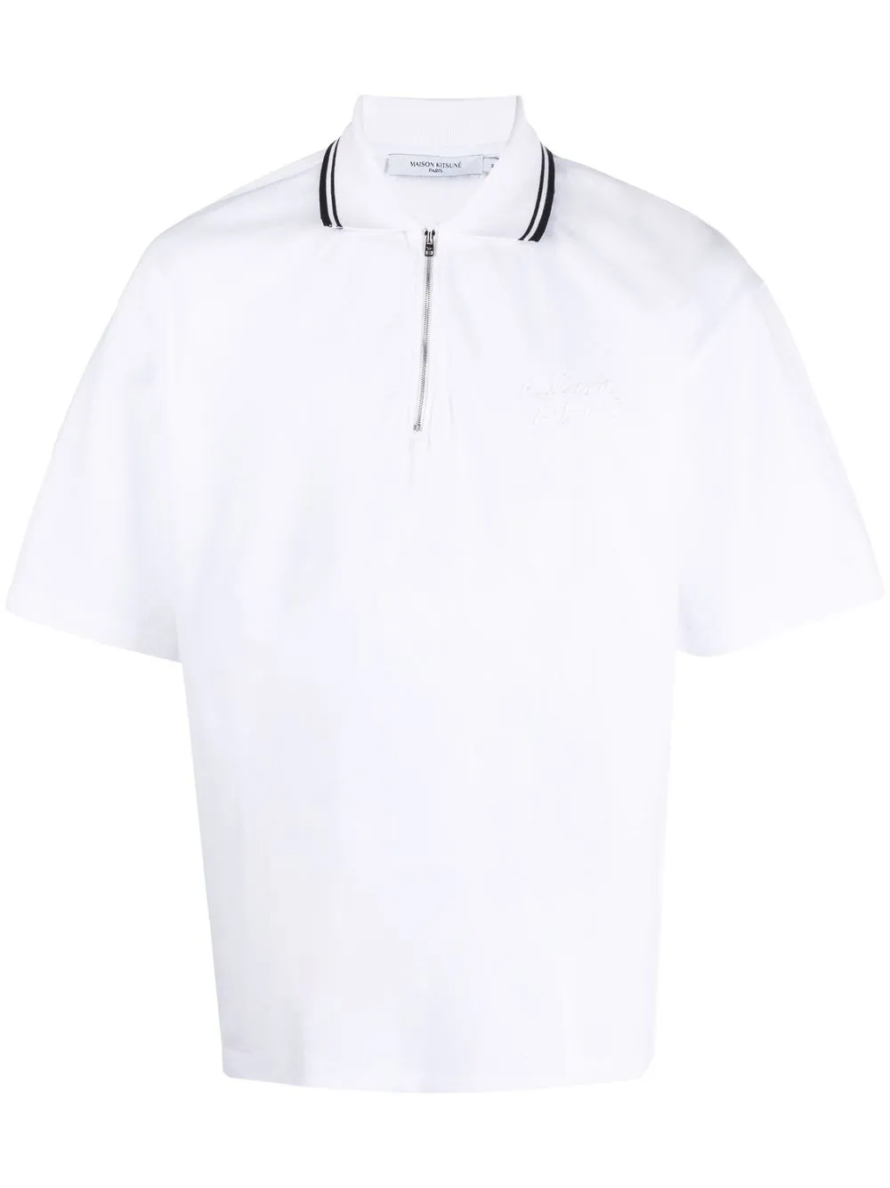 

Maison Kitsuné embroidered logo polo shirt - White