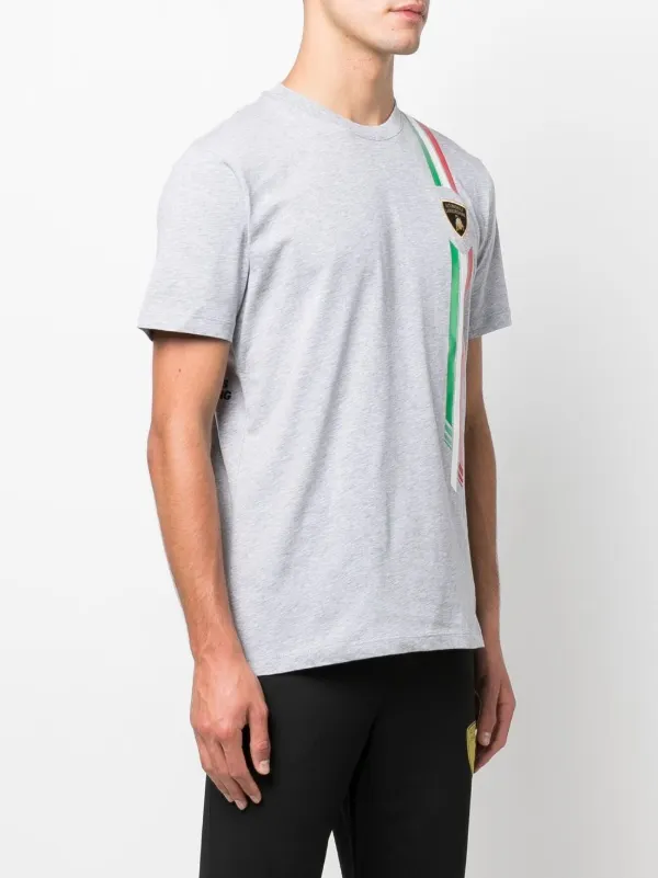 Automobili Lamborghini logo-embroidered Cotton T-shirt Automobili Lamborghini logo-embroidered Cotton T-shirt