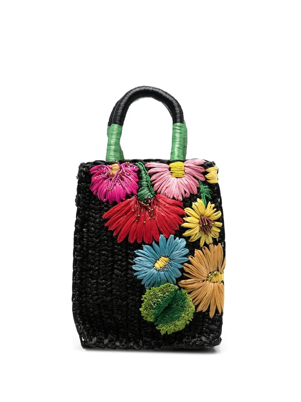 

RADA' faux-flower bead-embellished bag - Black