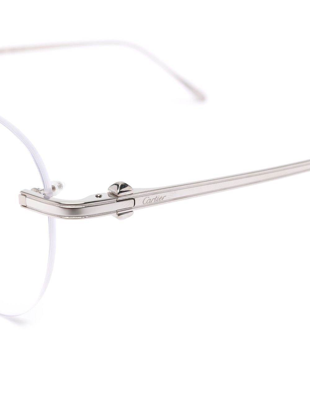 Shop Cartier Ct0342o Round Glasses In Silver