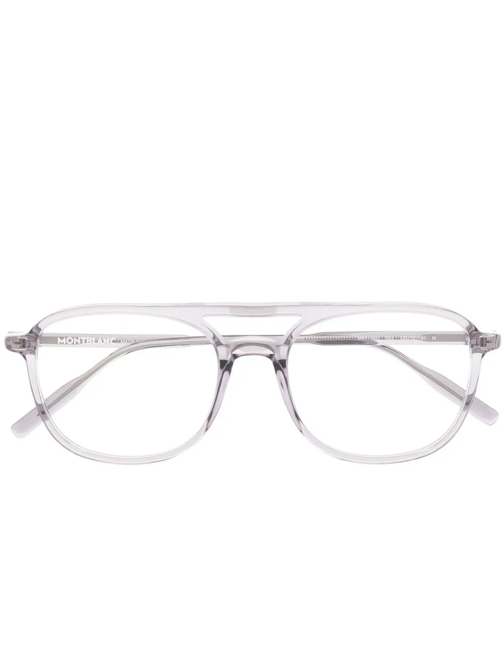 

Montblanc lentes con armazón oversize y puente doble - Gris