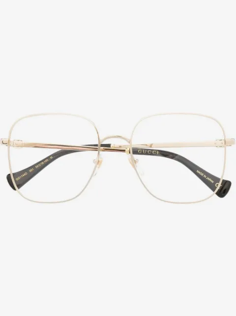 Gucci Eyewear metallic oversized-frame glasses