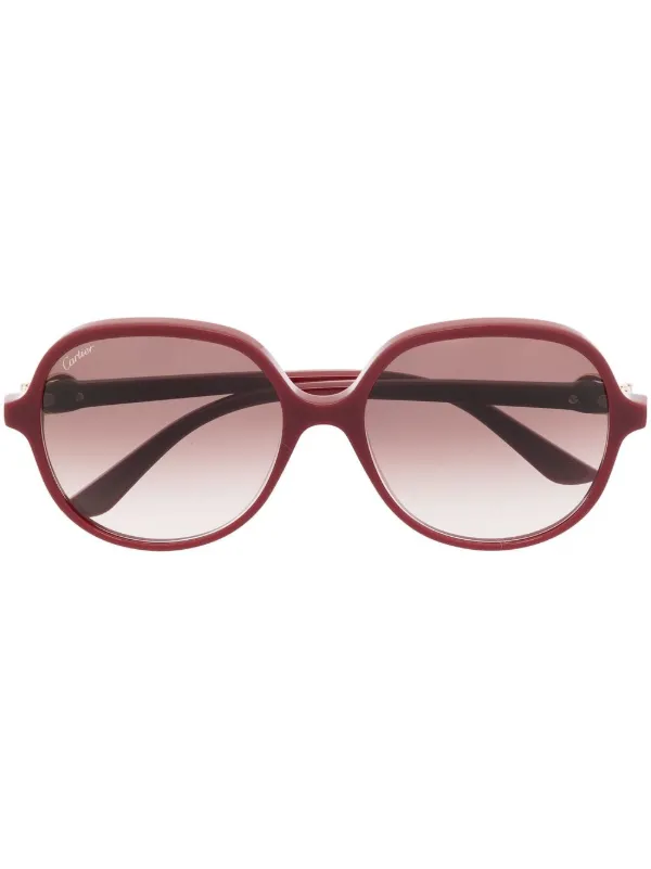 Cartier Eyewear CT0350S Oversized-frame Sunglasses in Red
