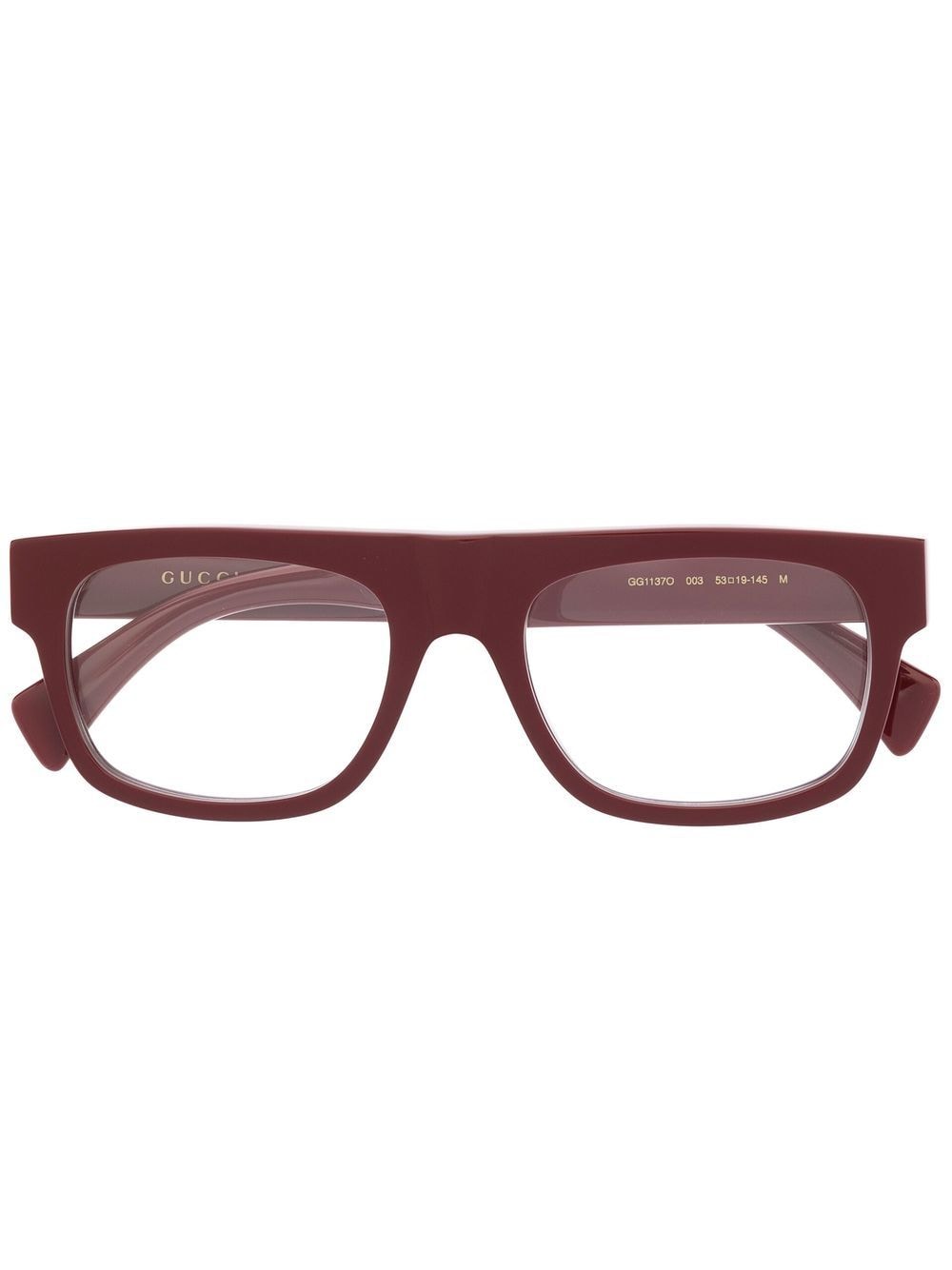 

Gucci Eyewear lentes con logo y armazón rectangular - Rojo