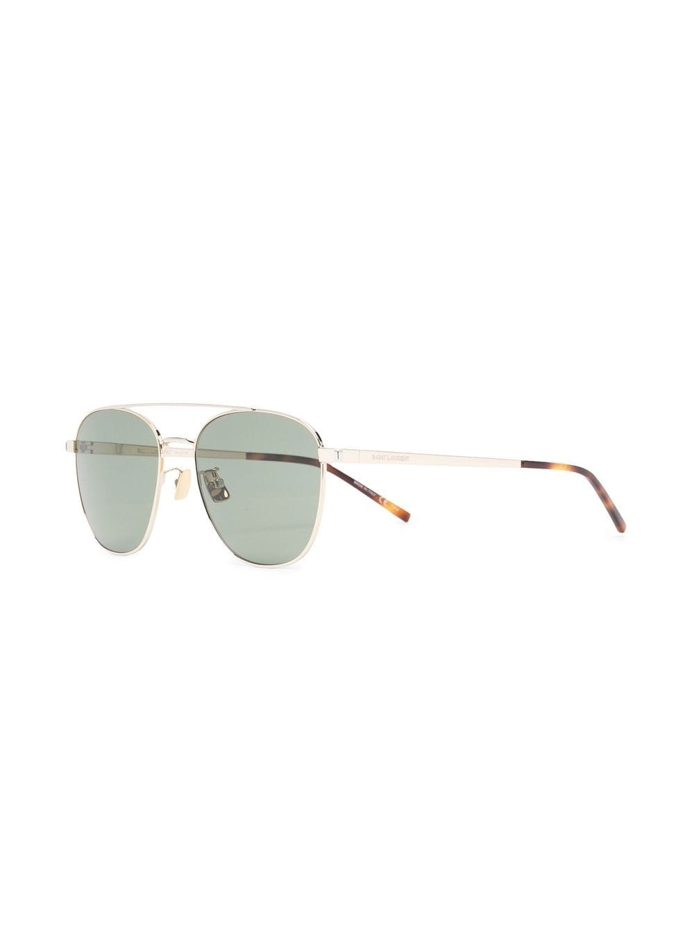 Shop Saint Laurent Sl531 Pilot-frame Sunglasses In Gold