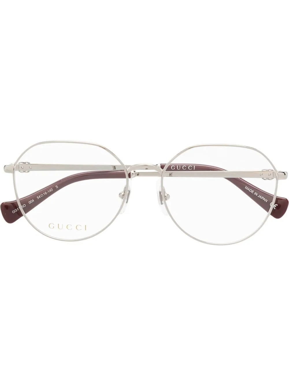 

Gucci Eyewear lentes con armazón redonda metalizada - Plateado