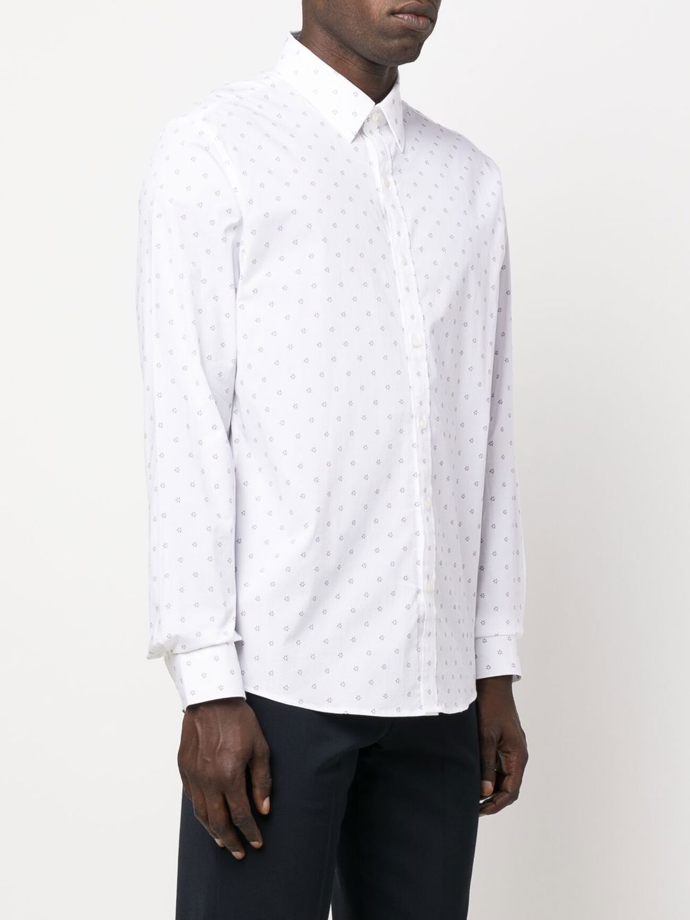 Shop Michael Kors Slim-fit Floral-print Shirt In Weiss