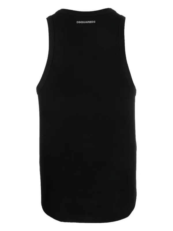 VIP【関税送料無料】希少 DSQUARED2 BLACK COTTON TANK TOP DSQUARED2 Ribbed Cotton Tank Top | Black | FARFETCH AU
