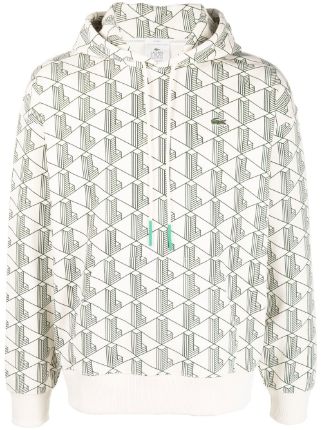 Lacoste all over online print hoodie