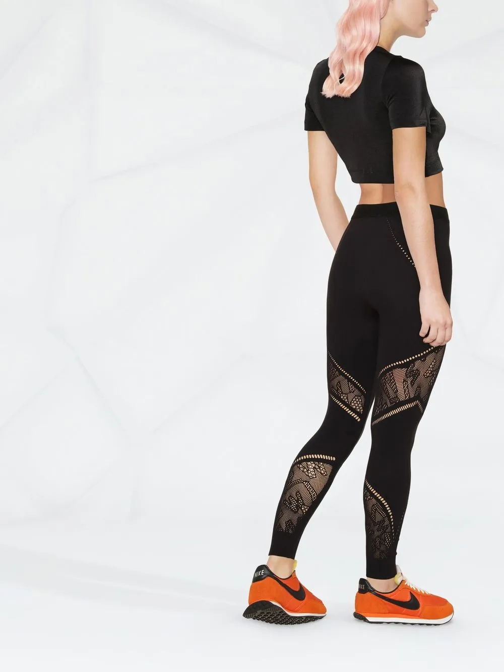 Wolford Sporty Logo Net Leggings Farfetch