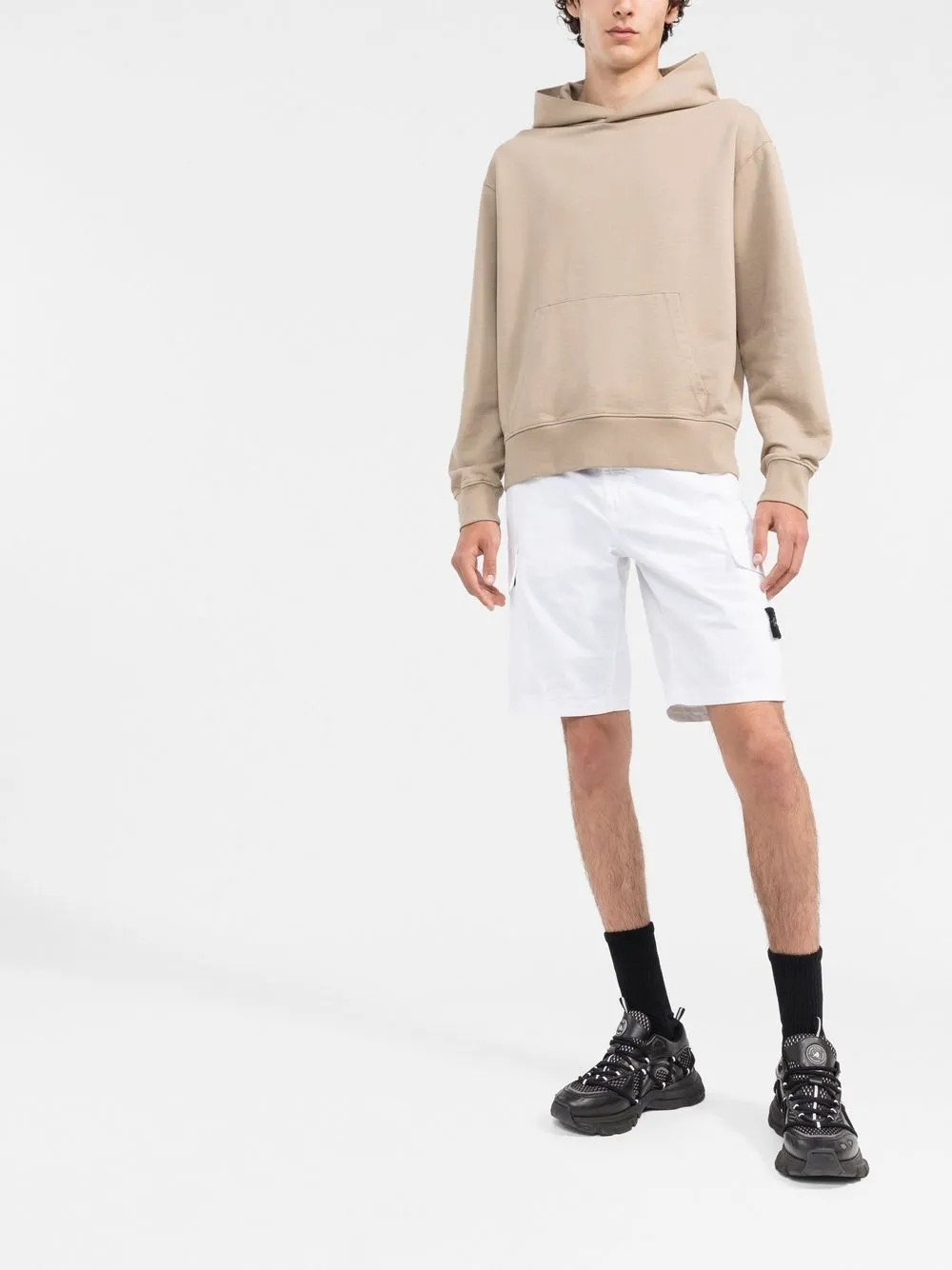 stone island cotton cargo shorts