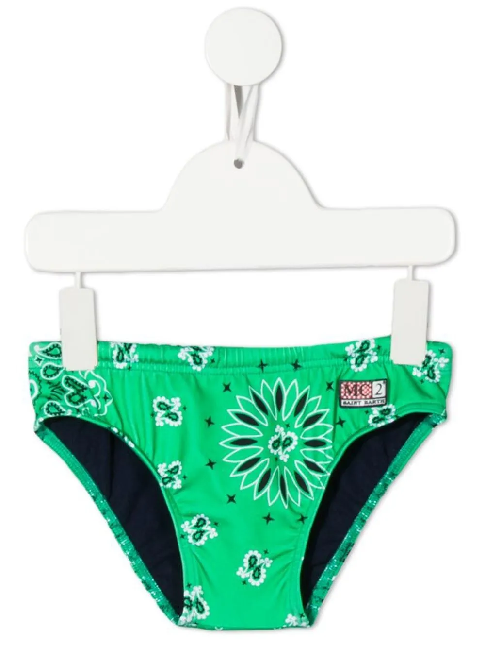 

MC2 Saint Barth Kids shorts de playa Billy con estampado de bandana - Verde
