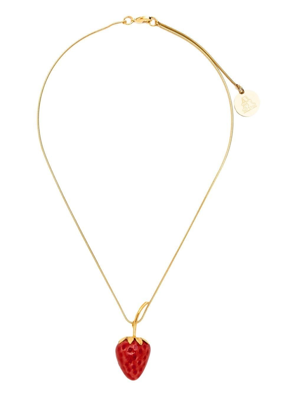 Shop Andres Gallardo Strawberry Pendant Necklace In Red