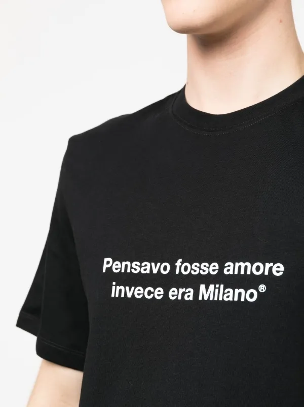 MSGM slogan-print Cotton T-shirt | Black | FARFETCH