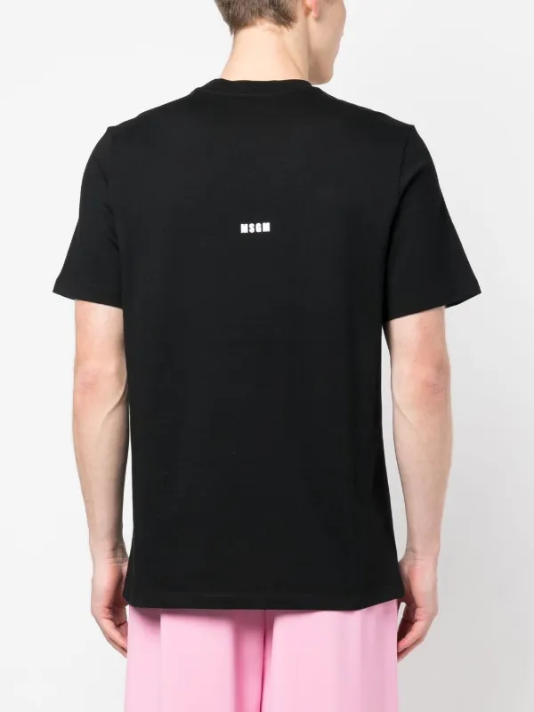 MSGM|SHORT-SLEEVED ROUND NECK T-SHIRTS (3440MM105 23700 MSGM slogan-print Cotton T-shirt | Black | FARFETCH