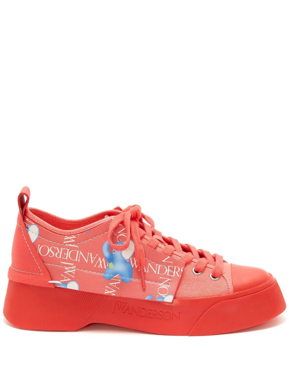 

JW Anderson tenis bajos con plataforma - Rojo