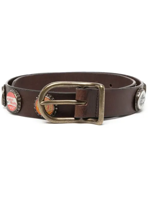 bottle-top leather belt